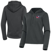 NHL Columbus Blue Jackets Antigua Women's Contemporary Quarter-Zip Hoodie - Pewter