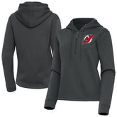 NHL New Jersey Devils Antigua Women's Contemporary Quarter-Zip Hoodie - Pewter