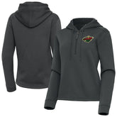 NHL Minnesota Wild Antigua Women's Contemporary Quarter-Zip Hoodie - Pewter