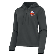 NHL New York Islanders Antigua Women's Contemporary Quarter-Zip Hoodie - Pewter