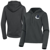 NHL Vancouver Canucks Antigua Women's Contemporary Quarter-Zip Hoodie - Pewter