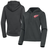 NHL Detroit Red Wings Antigua Women's Contemporary Quarter-Zip Hoodie - Pewter