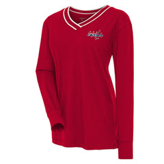 NHL Washington Capitals Antigua Women's Symbolic V-Neck Long Sleeve T-Shirt - Red