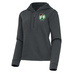 Boston Celtics Antigua Women's Contemporary Quarter-Zip Hoodie Pewter