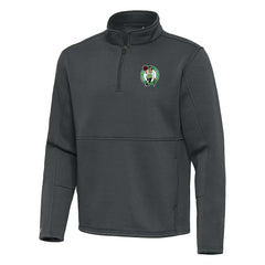 Boston Celtics Antigua Twist Quarter-Zip Pullover Top - Pewter