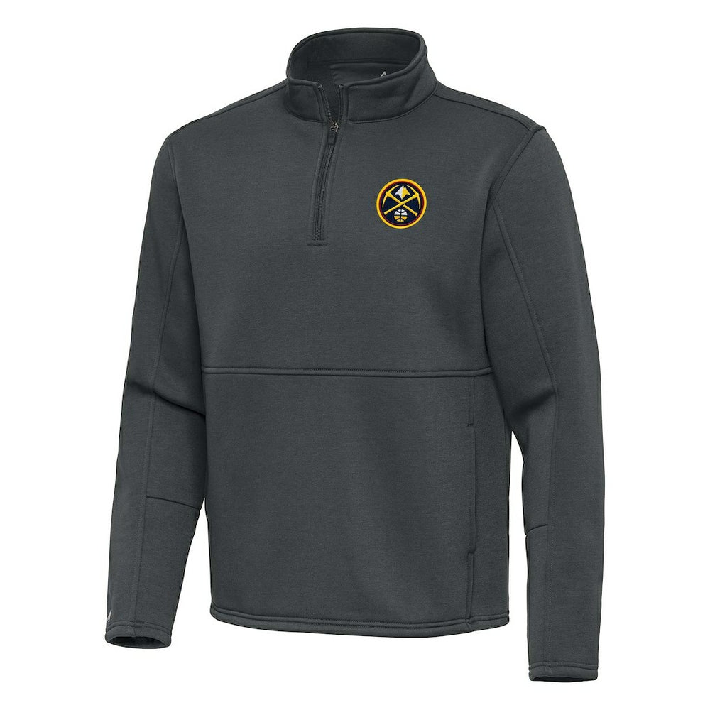 Denver Nuggets Antigua Twist Quarter-Zip Pullover Top - Pewter