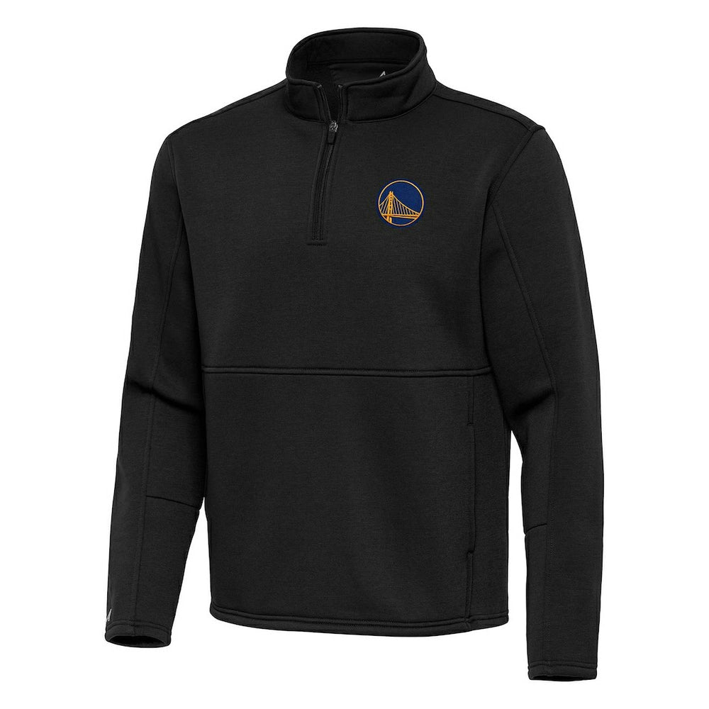 Golden State Warriors Antigua Twist Quarter-Zip Pullover Top - Black