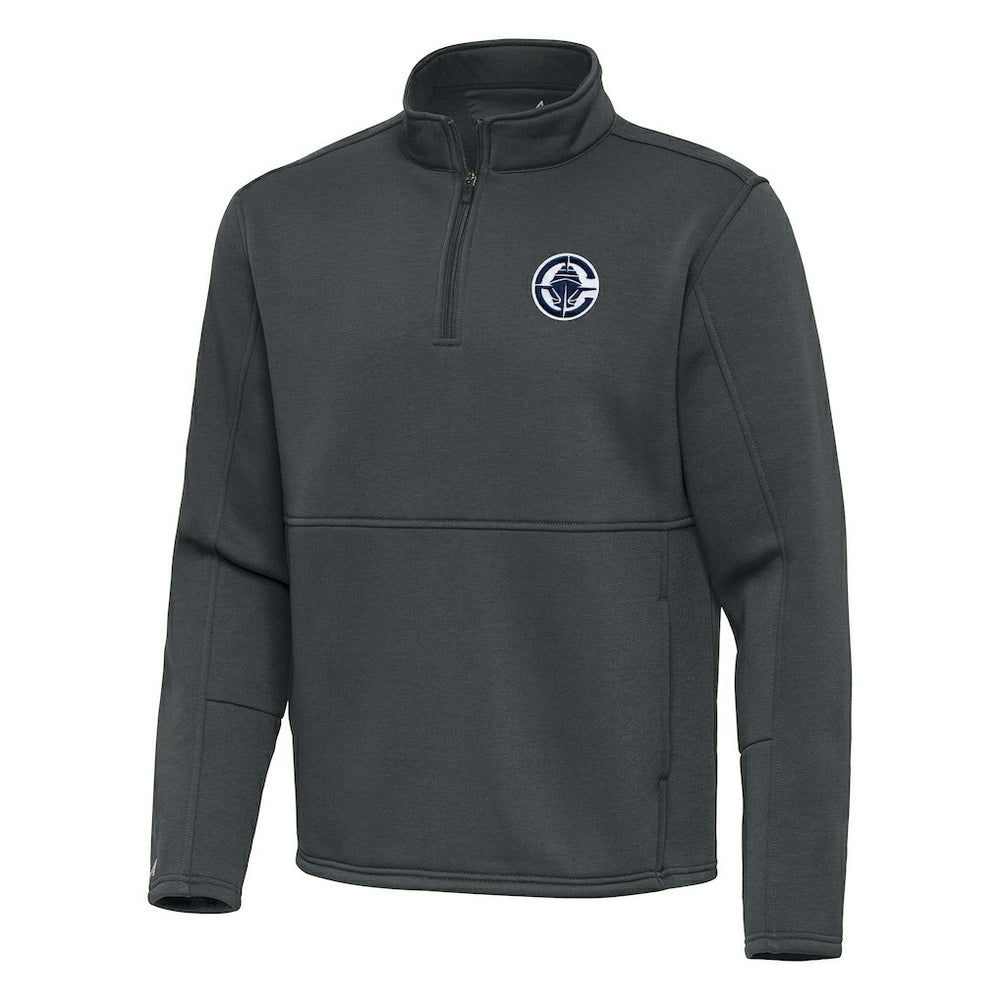 LA Clippers Antigua Twist Quarter-Zip Pullover Top - Pewter