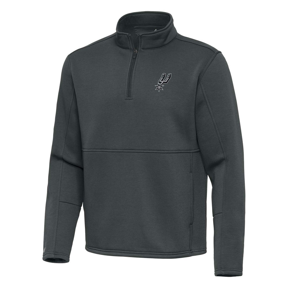 San Antonio Spurs Antigua Twist Quarter-Zip Pullover Top - Pewter