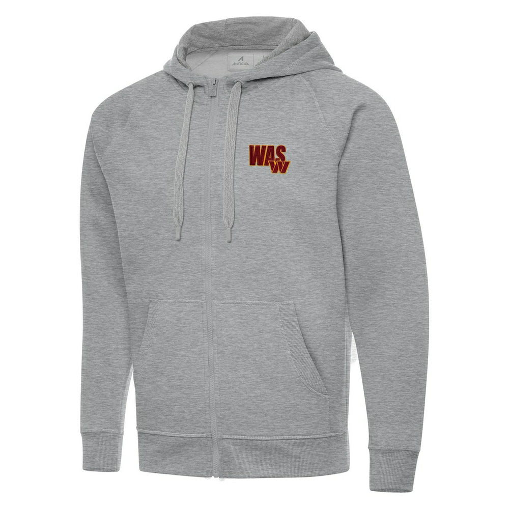 Men's Washington Commanders Antigua Victory Full-Zip Hoodie Heather Gray