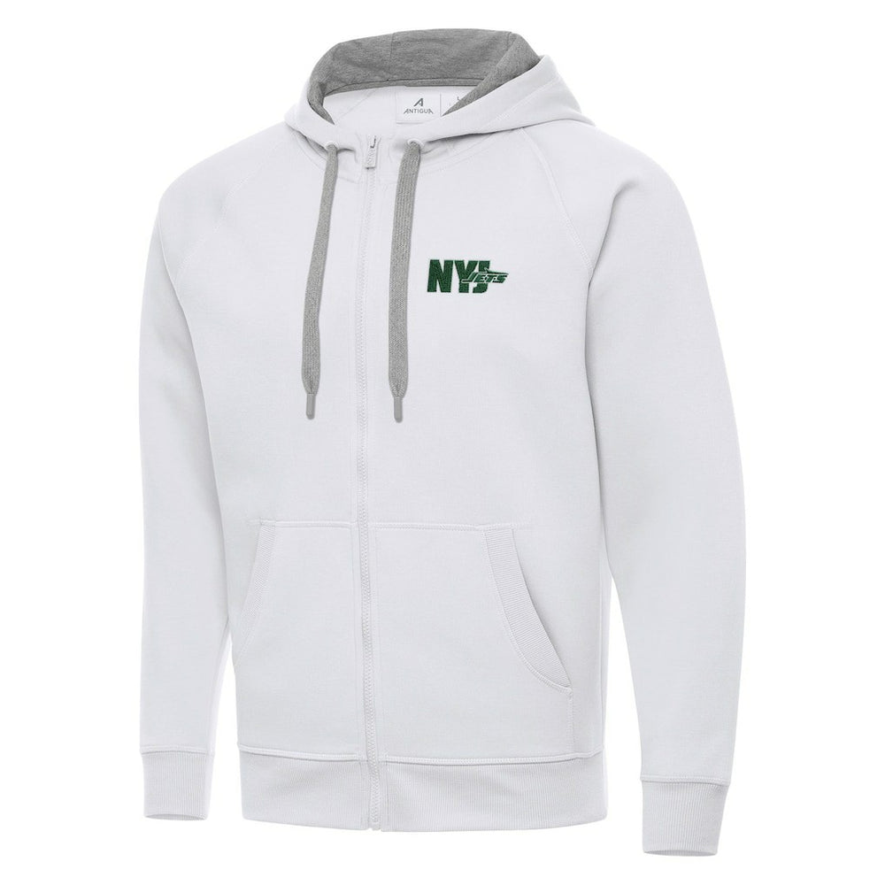 Men's New York Jets Antigua Victory Full-Zip Hoodie White