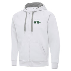 Men's New York Jets Antigua Victory Full-Zip Hoodie White