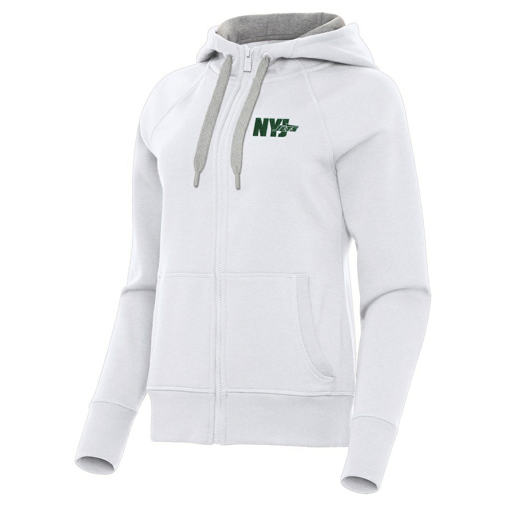 New York Jets Antigua Women's Victory Full-Zip Hoodie White