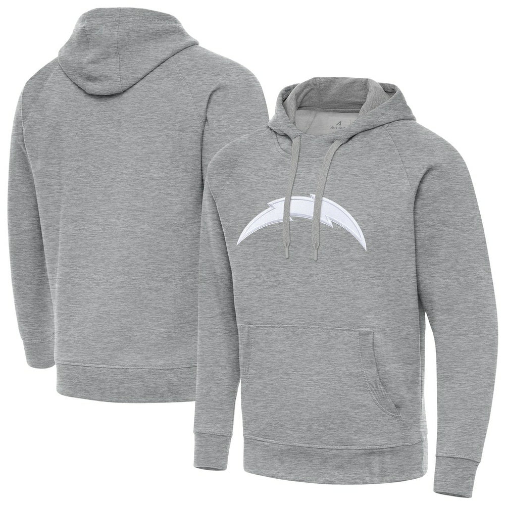 Los Angeles Chargers Antigua Victory Pullover Hoodie Heather Gray