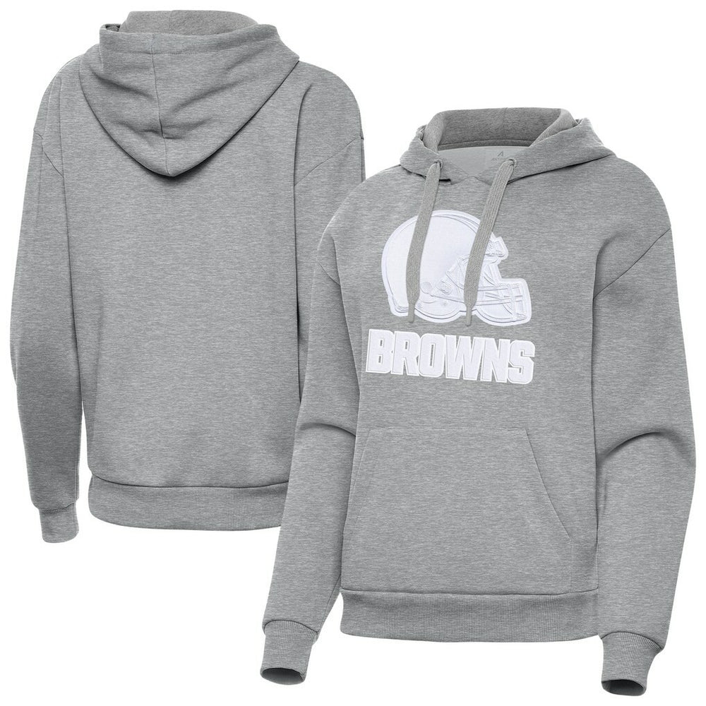 Cleveland Browns Antigua Women's Victory Pullover Hoodie Heather Gray