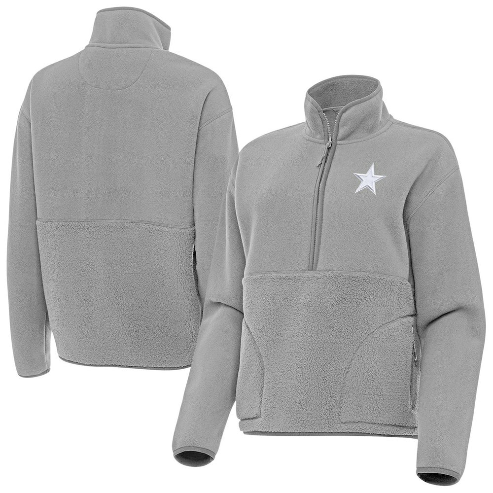 Dallas Cowboys Antigua Women's Figure Half-Zip Sweatshirt Gray