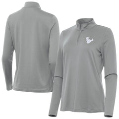 Houston Texans Antigua Women's Reprocess Quarter-Zip Top Gray