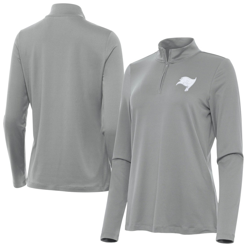 Tampa Bay Buccaneers Antigua Women's Reprocess Quarter-Zip Top Gray