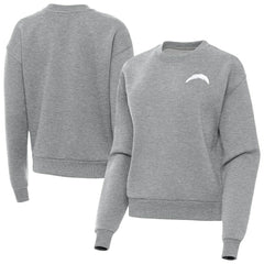 Los Angeles Chargers Antigua Women's Victory Crew Pullover Sweatshirt Heather Gray
