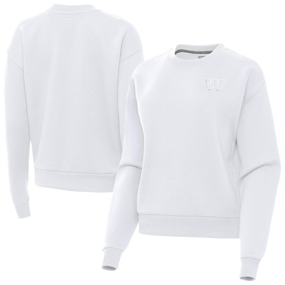 Washington Commanders Antigua Women's Victory Crew Pullover Sweatshirt White