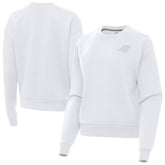 Carolina Panthers Antigua Women's Victory Crew Pullover Sweatshirt White