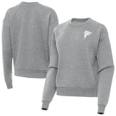 Atlanta Falcons Antigua Women's Victory Crew Pullover Sweatshirt Heather Gray