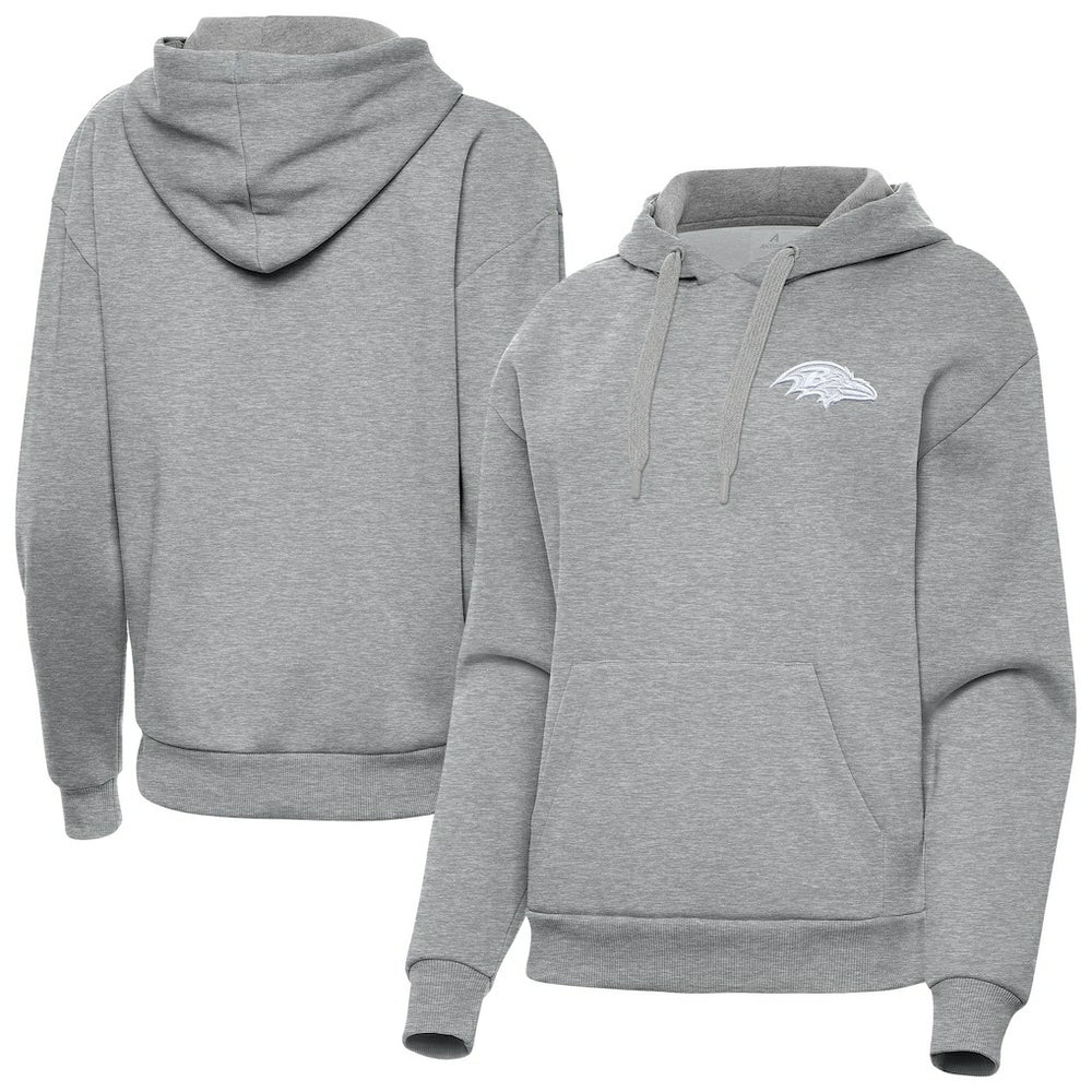 Baltimore Ravens Antigua Women's Victory Pullover Hoodie Heather Gray