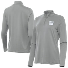 New York Giants Antigua Women's Reprocess Quarter-Zip Top Gray