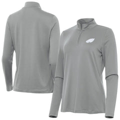Philadelphia Eagles Antigua Women's Reprocess Quarter-Zip Top Gray