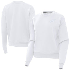 Philadelphia Eagles Antigua Women's Victory Crew Pullover Sweatshirt White