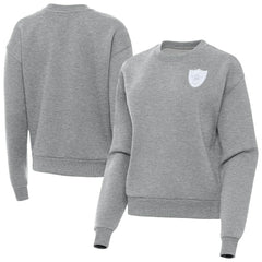 Las Vegas Raiders Antigua Women's Victory Crew Pullover Sweatshirt Heather Gray