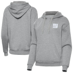 New York Giants Antigua Women's Victory Pullover Hoodie Heather Gray