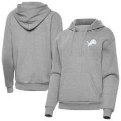 Detroit Lions Antigua Women's Victory Pullover Hoodie Heather Gray