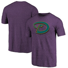 Arizona Diamondbacks Purple Cooperstown Official Logo Tri-Blend T-Shirt T-shirts