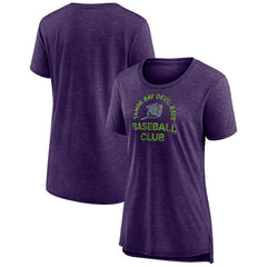 Tampa Bay Rays Women's Cooperstown Collection Selected First Tri-Blend T-Shirt - Purple T-shirts