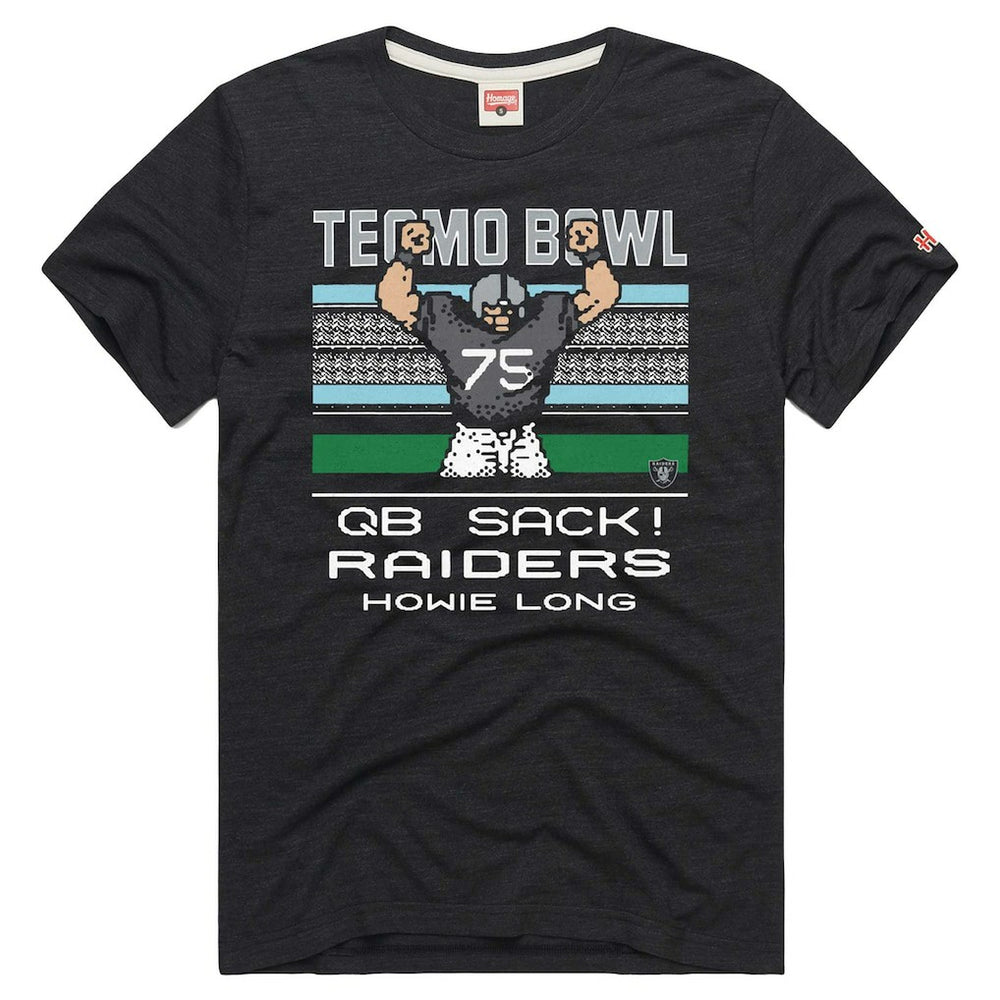 Howie Long Las Vegas Raiders Homage Unisex Tecmo Bowl Retired Player Graphic Tri-Blend T-Shirt Charcoal