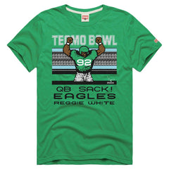 Reggie White Philadelphia Eagles Homage Unisex Tecmo Bowl Retired Player Graphic Tri-Blend T-Shirt Kelly Green