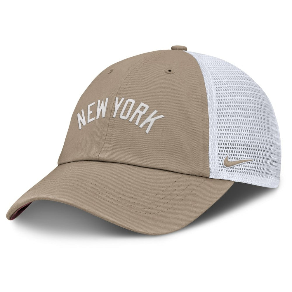 New York Yankees Nike Unisex Mother's Day Club Trucker Adjustable Hat - Khaki/White Hats