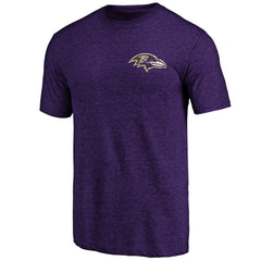Baltimore Ravens Purple Left Chest Distressed Tri-Blend T-Shirt