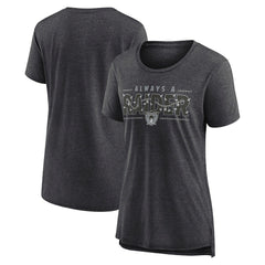 Las Vegas Raiders Women's Vintage Graphic Tri-Blend Scoop Neck T-Shirt Charcoal