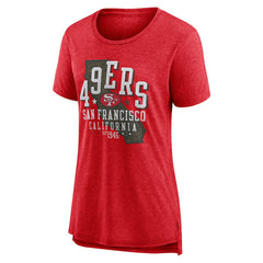 San Francisco 49ers Women's Vintage Graphic Tri-Blend Scoop Neck T-Shirt Scarlet