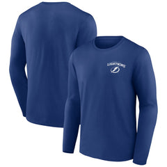 NHL Tampa Bay Lightning Blue Team Lockup Long Sleeve T-Shirt