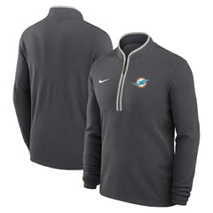 Miami Dolphins Lightweight Victory Dri-FIT Half-Zip Pullover Anthracite