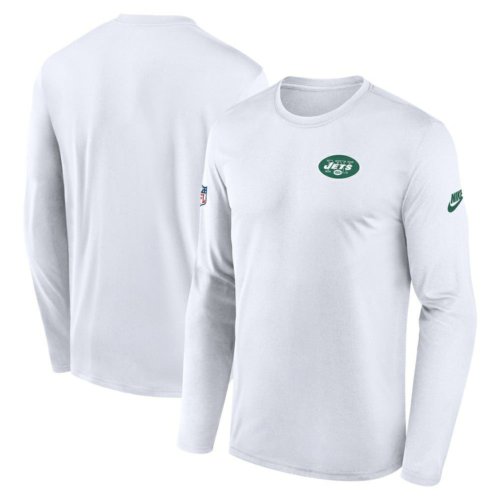 New York Jets Legend Small Logo Dri-FIT Long Sleeve T-Shirt White