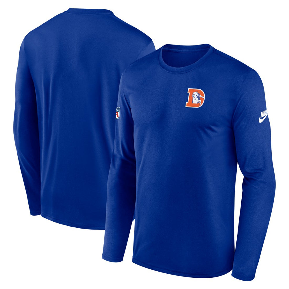 Denver Broncos Legend Small Logo Dri-FIT Long Sleeve T-Shirt Royal