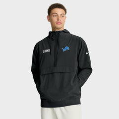 Detroit Lions Sideline Alt Pack Anorak Half-Zip Hoodie Jacket Black
