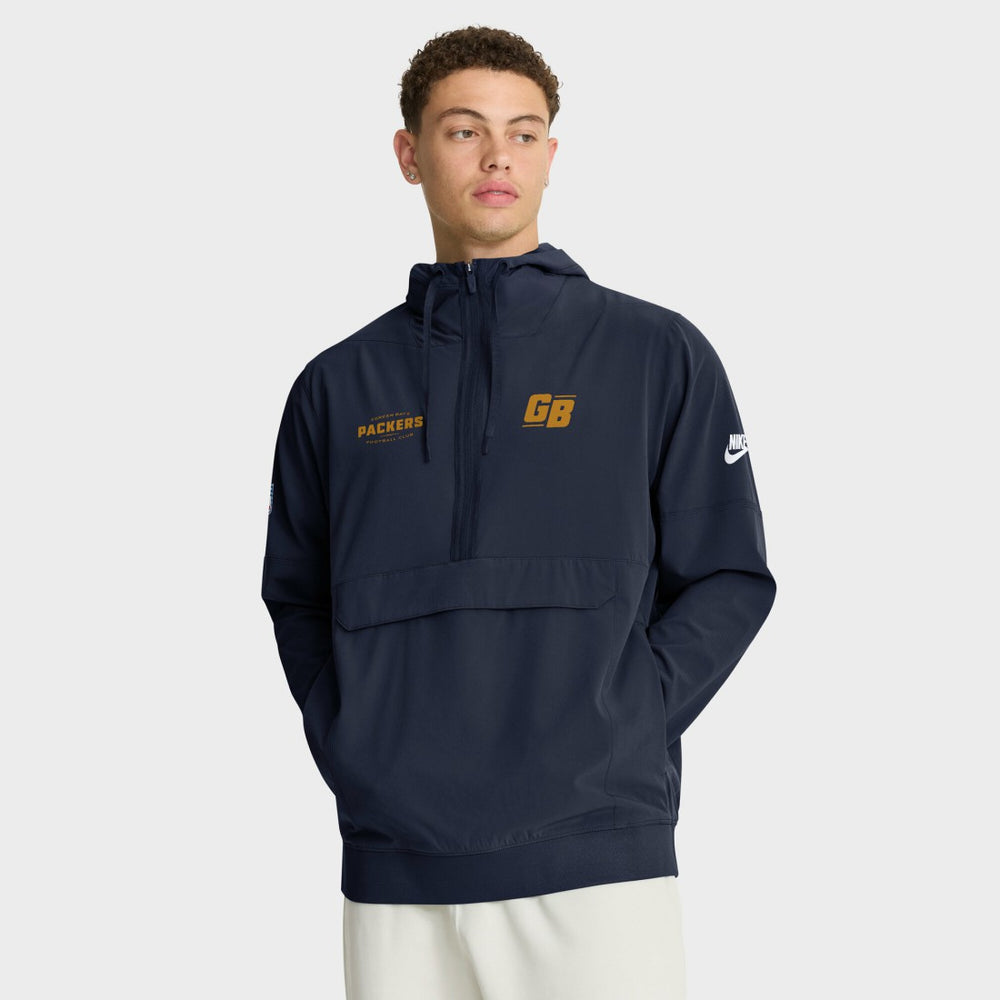 Green Bay Packers The 1923 Classic Sideline Half-Zip Anorak Jacket Navy