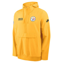 Pittsburgh Steelers 1933 Sideline Alt Pack Anorak Half-Zip Hoodie Jacket Gold