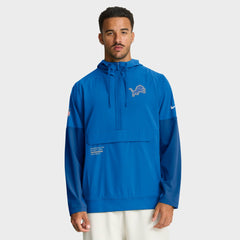 Detroit Lions Sideline Anorak Half-Zip Hoodie Jacket Blue
