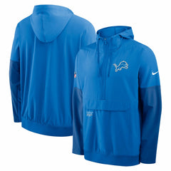 Detroit Lions Sideline Anorak Half-Zip Hoodie Jacket Blue